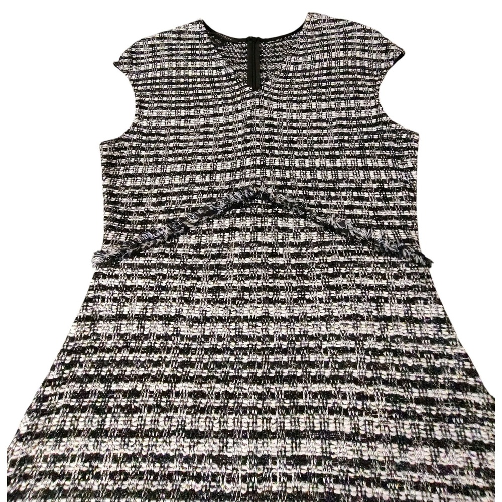 ST. JOHN Knits Multi Tweed Shift Dress Size 6 Luxury Old Money Elegant Designer - Picture 7 of 12